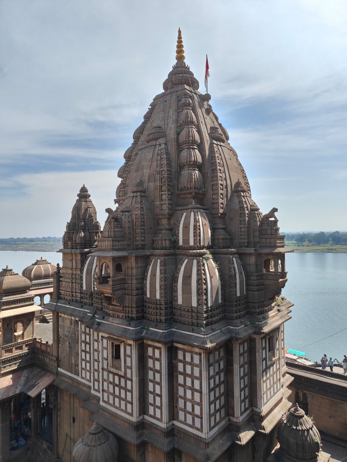 Temple overlooking the Narmada river